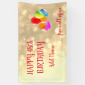 Colorful ballonontwerp Happy 48th Birthday Spandoek (Verticaal)