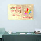 Colorful ballonontwerp Happy 84th Birthday Spandoek (Beurs)