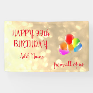 Colorful ballonontwerp Happy 99th Birthday Spandoek