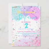 Colorful ballons kinderen verjaardagsfeest uitnodi aankondiging (Voorkant)