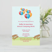 Colorful ballons zomerpicknick outdoor event kaart (Staand voorkant)