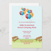 Colorful ballons zomerpicknick outdoor event kaart (Voorkant / Achterkant)