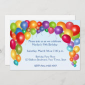 Colorful Balloon Arch Party Kaart (Voorkant / Achterkant)