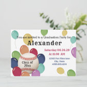 Colorful Balloon Baseball Sports Graduparty (Staand voorkant)