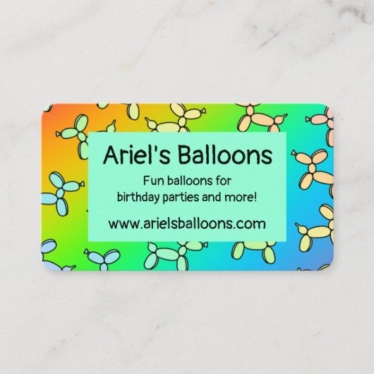 Colorful Balloon Visitekaartje (Voorkant)