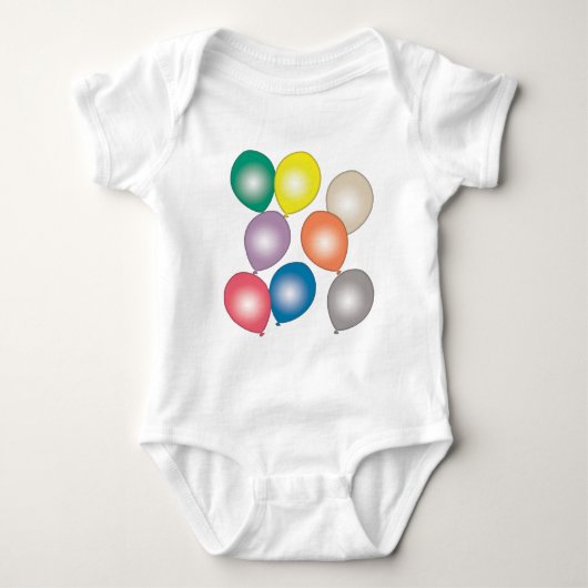 Colorful Balloons Baby Shirten Romper (Voorkant)