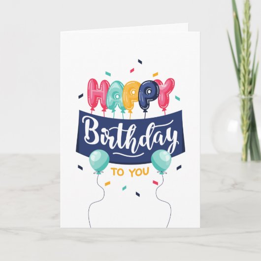 Colorful Balloons Birthday Card Kaart (Voorkant)