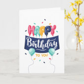 Colorful Balloons Birthday Card Kaart (Gele Bloem)