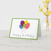 Colorful Balloons Birthday Card Kaart (Gele Bloem)