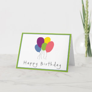 Colorful Balloons Birthday Card Kaart