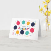 Colorful Balloons Birthday Card Kaart (Gele Bloem)