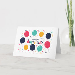 Colorful Balloons Birthday Card Kaart