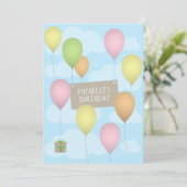 Colorful Balloons Birthday Flat Wenskaart (Staand voorkant)