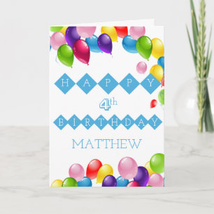 Colorful Balloons Birthday Holiday Card Feestdagen Kaart