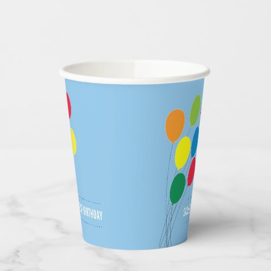 Colorful Balloons Boy's Birthday Party Papieren Bekers (Links)