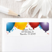 Colorful Balloons & Confetti Birthday Party Etiket (Insitu)