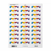 Colorful Balloons & Confetti Birthday Party Etiket (Full Sheet)