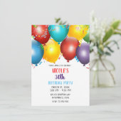 Colorful Balloons & Confetti Birthday Party Kaart (Staand voorkant)