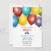 Colorful Balloons & Confetti Birthday Party Kaart (Voorkant)