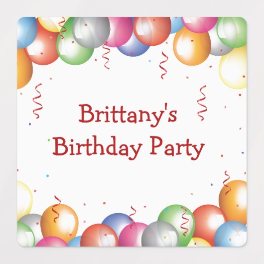 Colorful Balloons Design Labels (Design 1)