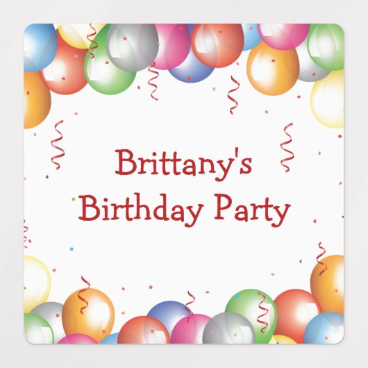 Colorful Balloons Design Labels (Design 2)