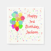 Colorful Balloons en Confetti Children's Birthday Servet (Voorkant)