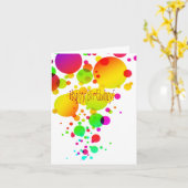 Colorful Balloons Happy Birthday Kaart (Gele Bloem)