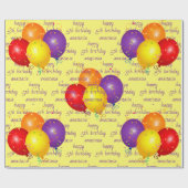 Colorful Balloons Happy Birthday Pattern Sjabloon Cadeaupapier (Vlak)