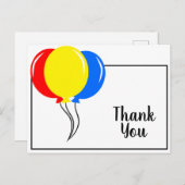 Colorful Balloons Hartelijk dank Briefkaart (Voorkant / Achterkant)