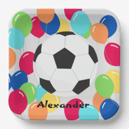 Colorful Balloons Voetbal leuk PapierBorden Papieren Bordje