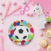 Colorful Balloons Voetbal leuk PapierBorden Papieren Bordje (Feest)