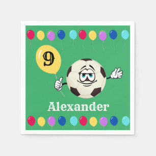 Colorful Balloons Voetbal Sports Team Party Servet