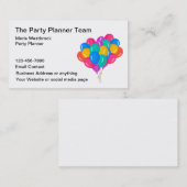 Colorful Balloons voor partijplanners Visitekaartje (Voorkant / Achterkant)