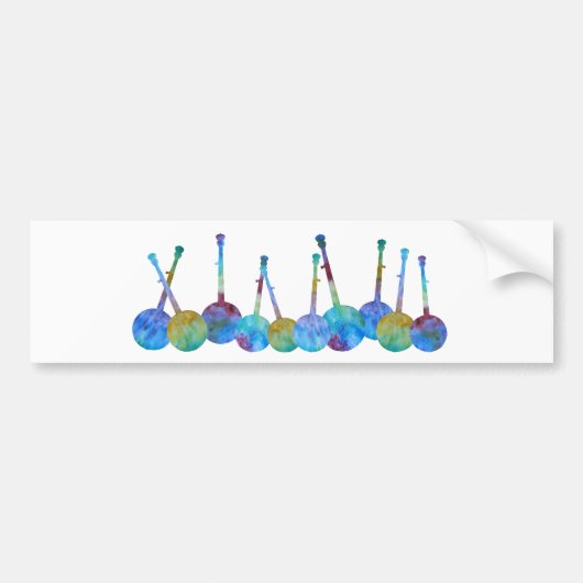 Colorful Banjo String Bumpersticker (Voorkant)