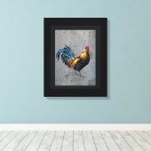 Colorful Bantam Rooster Canvas Afdruk (Insitu (Houten vloer))
