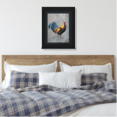 Colorful Bantam Rooster Canvas Afdruk (Insitu (Slaapkamer))