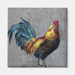 Colorful Bantam Rooster Magneet