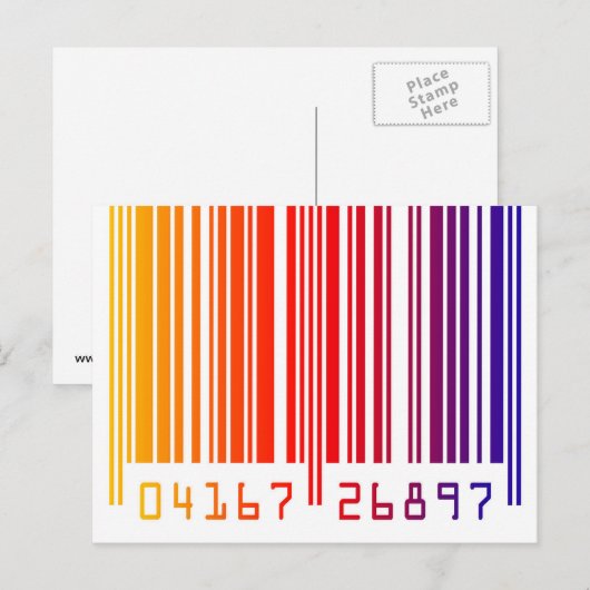 Colorful Barcode-Briefkaart Briefkaart (Voorkant / Achterkant)
