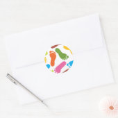 Colorful Bare Footprint Ronde Sticker (Envelop)