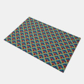 Colorful Bargello Embroidery Boho Chic Pattern Deurmat (Schuin)
