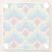 Colorful Bargello Embroidery Boho Chic Pattern Glazen Onderzetter (Achterkant)