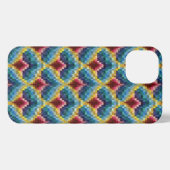 Colorful Bargello Embroidery Boho Chic Pattern iPhone Hoesje (Achterkant horizontaal)