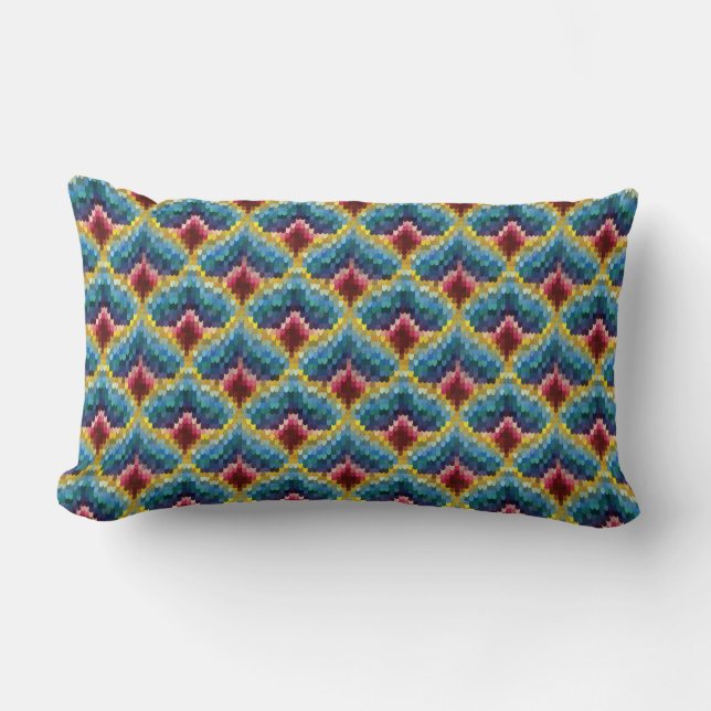 Colorful Bargello Embroidery Boho Chic Pattern Kussen (Voorkant)