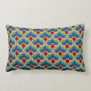 Colorful Bargello Embroidery Boho Chic Pattern Kussen