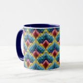 Colorful Bargello Embroidery Boho Chic Pattern Mok (Voorkant links)