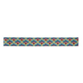 Colorful Bargello Embroidery Boho Chic Pattern Satijnen Lint (Voorkant)