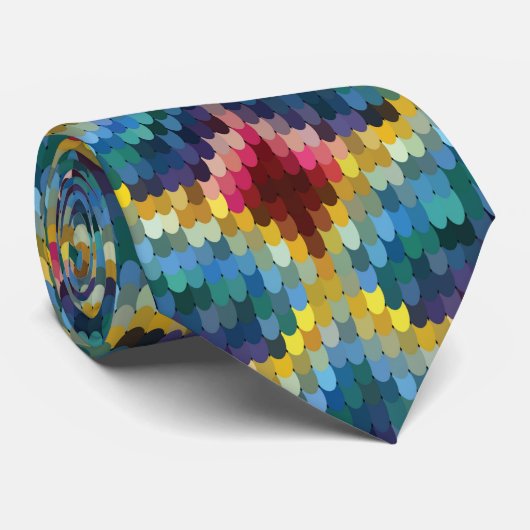 Colorful Bargello Embroidery Boho Chic Pattern Stropdas (Opgerold)