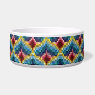 Colorful Bargello Embroidery Boho Chic Pattern Voerbakje