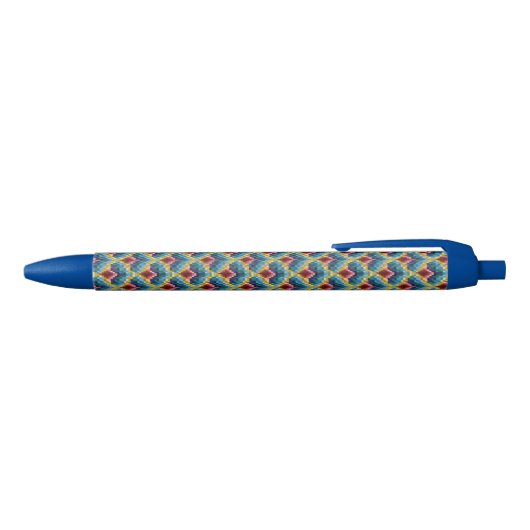 Colorful Bargello Embroidery Boho Chic Pattern Zwarte Inkt Pen (Bovenkant)