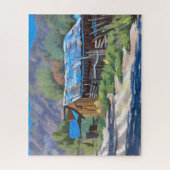 Colorful Barn in Mountain Ranch Scene Jigzaag Puzz Legpuzzel (Verticaal)